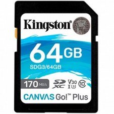 Tarjeta memoria sdxc 64gb kingston canvas go uhs - i cl10 r: 170mb - s w:90mb - s