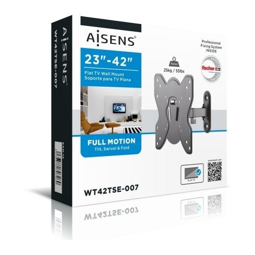 Aisens - Soporte Eco Giratorio E Inclinable Para Monitor/TV 25KG (2 PIVOTES) DE 23-42, NEGRO