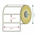 PACK DE 6 ROLLOS DE ETIQUETAS ADHESIVAS TERMICAS BLANCAS APPROX ANCHO 70mm TAMAÑO ETIQUETA 62x29mm 800u POR ROLLO