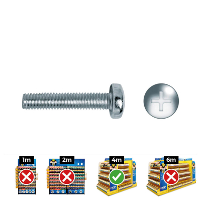 Caja 500 unid. tornillo metrica alomado philips din/ref 7985 ø4x30mm zincado celo
