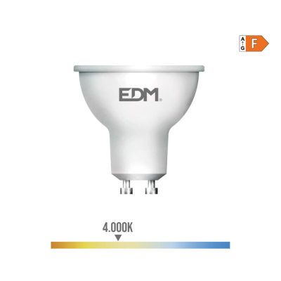 Bombilla dicroica led gu10 8 w 710 lm 4000 k luz dia 120° ø5 x 5,5 cm