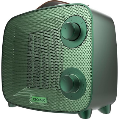 Cecotec ReadyWarm 1550 Ceramic Green Aura Calefactor Ceramico - 1500W - Cobertura hasta 15 M² - Termostato Regulable - 3 Modos de Uso - Estilo Moderno - Triple Sistema de Seguridad - Color Verde