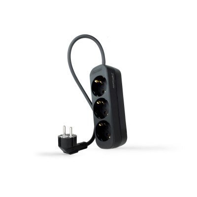 Base Multiple 3 Enchufes Cable 1,4m NEGRA