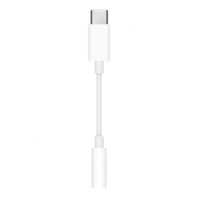 Cable adaptador usb tipo c a jack 3.5mm apple macho - hembra - blanco