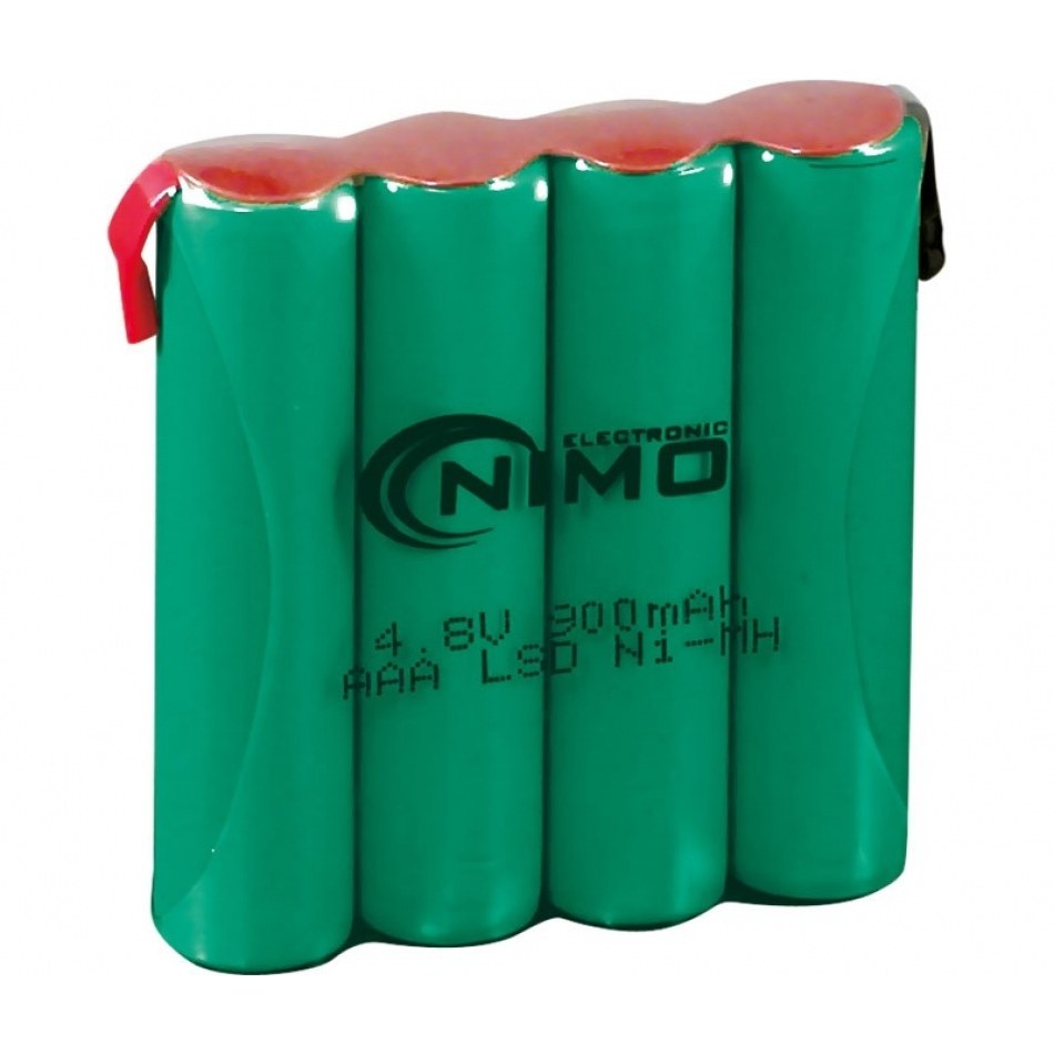 Bateria Ni-Mh 4,8Vdc 900mA AAAx4 Terminales Soldar