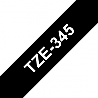 TZE-345 cinta para impresora de etiquetas Blanco sobre negro