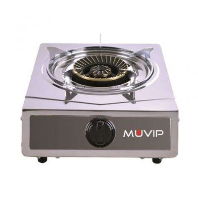 Cocina de gas Muvip Serie Strong 1 fuego - Acabado inox | Encendido piezoeléctrico | Quemador de hierro fundido desmontable