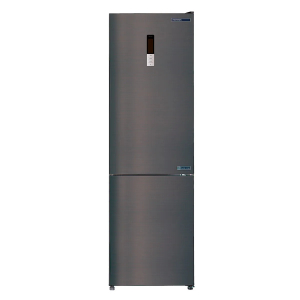Frigorífico combi Infiniton FGC-215DG, 200 x 59.5 x 63.5 cm, No Frost, clase E, 243 kWh año, 41dB, 356 litros, reversible, luz LED, MultiFlow, Inverter, dark inox