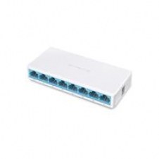 SWITCH MERCUSYS MS108 8 PUERTOS RJ45 10/100 MBPS NO ADMINISTRABLE PARA ESCRITORIO AUTO MDI/MDIX HALF Y FULL DUPLEX