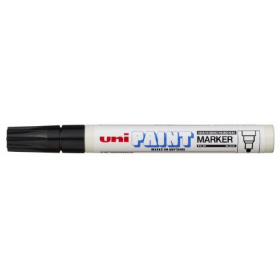 Uni-ball PX-20 Paint Marker - Marcador de Pintura - Punta Acrilica de Bala 2.2-2.8mm - Permanente en Todas las Superficies - Resistente a Luz y Agua - Color Negro