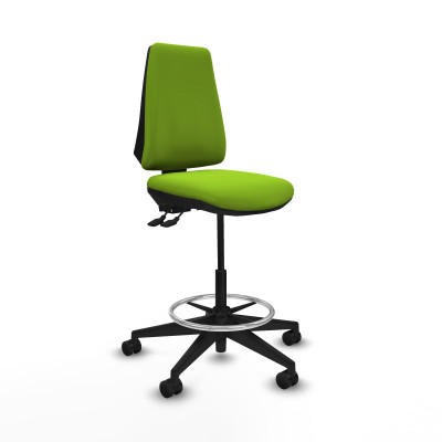 Taburete Elche AS similpiel pistacho base piramidal ruedas 65mm nailon