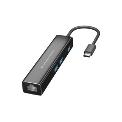 Conceptronic DONN07B Hub USB-C a 3x USB 3.0/RJ-45