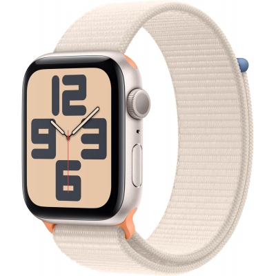 Apple Watch SE 3rd/ Gps/ 44mm/ Caja de Aluminio Blanco Estrella/ Correa Deportiva Loop Blanco Estrella