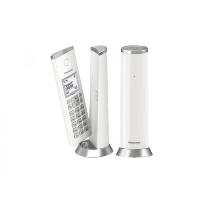 KX-TGK212SP Teléfono DECT Identificador de llamadas Plata, Blanco