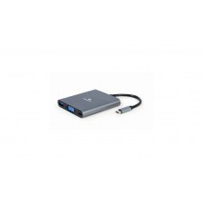 Gembird A-CM-COMBO6-01 hub de interfaz USB 3.2 Gen 1 (3.1 Gen 1) Type-C 5000 Mbit/s Gris