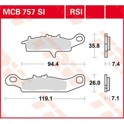 Pastillas de freno sinterizadas offroad serie SI TRW MCB757SI