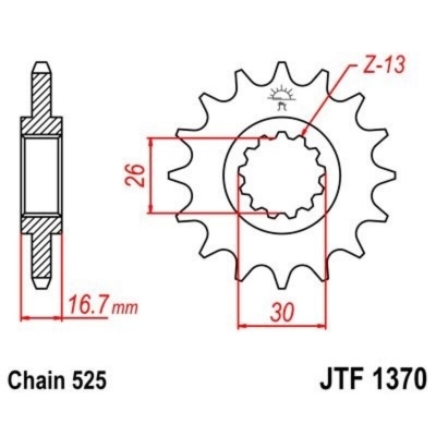 Piñón con goma anti-ruido JT SPROCKETS acero 1370 - 525 JTF1370.15RB