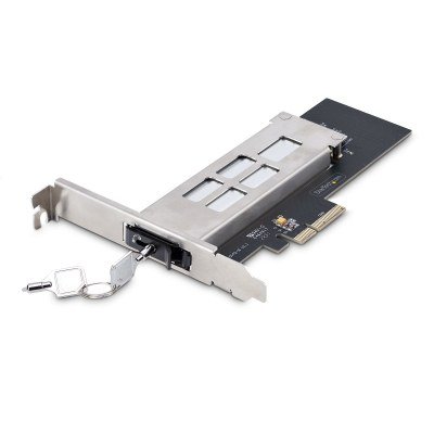 Tarjeta PCIe x4 a SSD NVMe M.2 - Rack Móvil Backplane con Bandeja Removible Hot Swap Intercambiable en Caliente - Bahía de Unidad PCIe 4.0/3.0 - con Llave