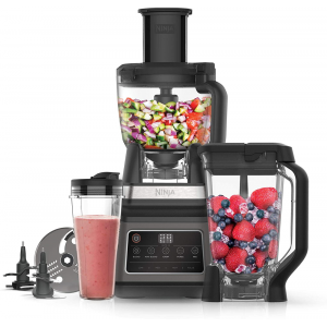 Procesador de alimentos y batidora de vaso Ninja BN800EU, 3 en 1, 1200W, bol 1.8 litros, jarra 2.1 litros, vaso 0.7 litros, disco cortador picador, negro