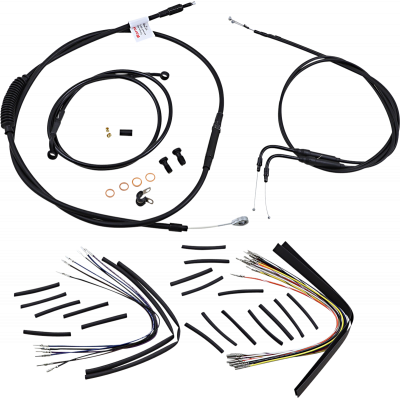 Kit completo líneas/cables en vinilo negro para manillar Ape Hanger BURLY BRAND B30-1015