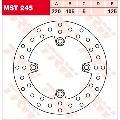 Disco de freno fijo redondo 220-250 mm TRW MST245