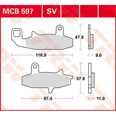 Pastillas de freno sinterizadas serie SV TRW MCB597SV