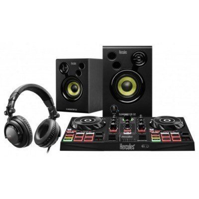 Hercules DJLearning Kit controlador dj Negro DVS (Sistema de vinilo digital) para scratch digital