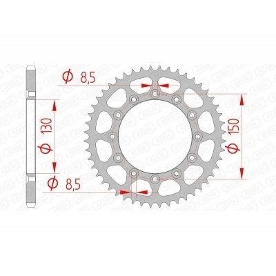 Corona AFAM acero estándar 12323 - Paso 520 12323-40