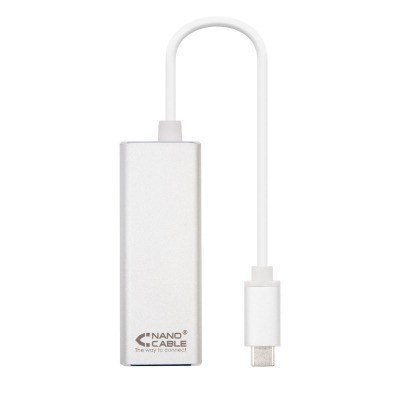 Nanocable Conversor USB-C A ETHERNET GIGABIT 10/100/1000 Mbps. 15CM