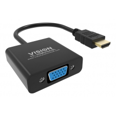 Vision TC-HDMIVGA/BL adaptador de cable de v?deo 0,23 m HDMI tipo A (Estándar) VGA (D-Sub) Negro