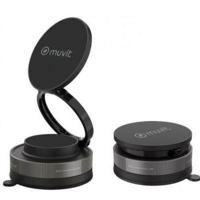 Soporte de Smartphone para Coche Muvit For Change MCCHL0035/ Negro