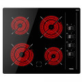 Placa vitrocerámica Teka TBC 64000 XFL, 4 zonas, mandos laterales, 6000W, ref. 112550009, cristal negro - imagen 2