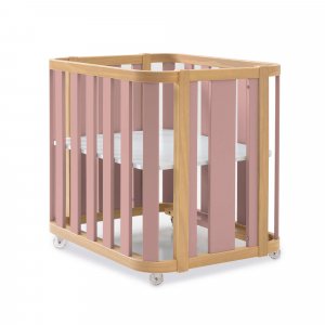 Minicuna, cuna y cama (4en1) madera/rosa · Crea Plus Tre C351-M5059