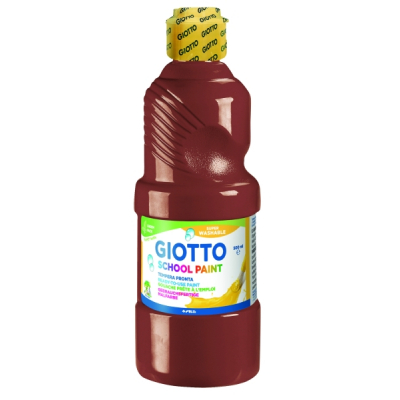 Giotto School Paint Tempera - 500ml - Lista para el Uso - Super Lavable - Botella Bio Pet - Color Marron