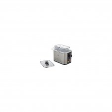 FREIDORA JATA 1000W CUBA 1.5L TAPA DE CRISTAL CON ASA TERMOSTATO REGULABLE INDICADOR LUMINOSO CUERPO INOX ANTIHUELLA FR326E