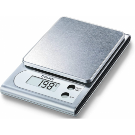 Peso de cocina digital Beurer KS22, hasta 3 kg, fracciones 1 gramo, gris