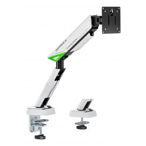 AISENS - SOPORTE DE MESA GAMING CONTRAPESO GIRATORIO E INCLINABLE PARA MONITOR/TV 16KG (3 PIVOTES, 1 BRAZO) DE 17-49, NEGRO-BLAN