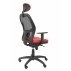 Silla Jorquera Malla Negra Asiento Similpiel Rojo Con Cabecero Fijo