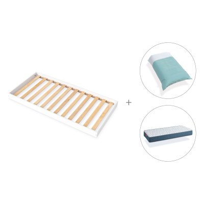 Cama Montessori 90x190 cm + colchón + textil Mare · Bianca Uno