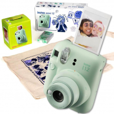 Fujifilm Instax Mini 12 Cámara Instantánea Kit Navidad Mint Green
