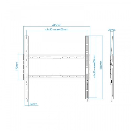 SOPORTE PARED PANTALLAS 32-70 NEGRO