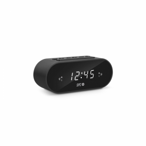 Radio reloj Spc FRODI 4585N, FM, negro