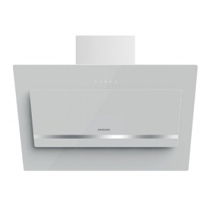 Campana decorativa de pared inclinada Infiniton CMPTRAL-WT90, perimetral, 90 cm, 800 m3/h, clase A, 3 velocidades + intensivo, 62dB, Touch Control, cristal blanco