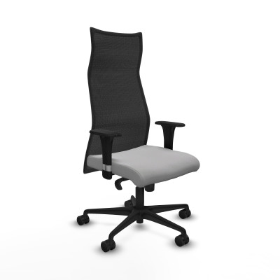 Albacete malla XL sincro malla negra bali gris claro brazos 1D base nailon ruedas 65mm nailon