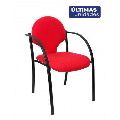 Pack 2 sillas Hellin chasis negro aran rojo