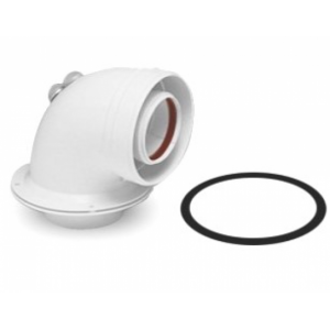 Curva coaxial 90º Cointra, accesorio para calderas, blanco