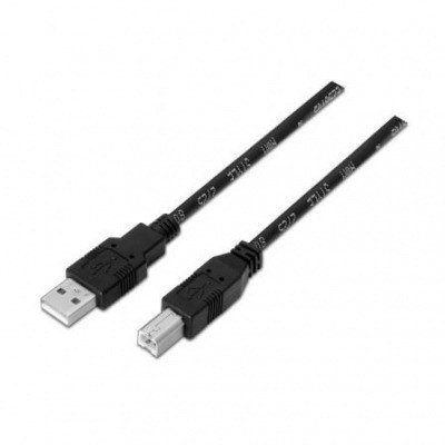 Cable USB 2.0 Impresora Aisens A101-0005/ USB Macho - USB Macho/ 1m/ Negro