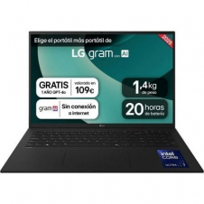 LG gram 17ZD90T-G.AX78B - Intel Core Ultra 7 - 255H / hasta 5.1 GHz - Intel Arc Graphics - 16 GB RAM - 1 TB SSD NVM Express (NVMe) Gen 4 - 17\1 IPS 2560 x 1600 (WQXGA) - Bluetooth, Wi-Fi 6 - negro - k