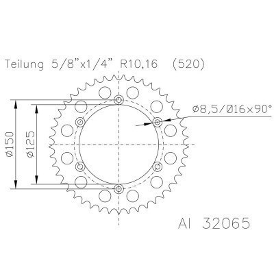 Corona ESJOT Aluminio 51-32065-48 dientes 51-32065-48