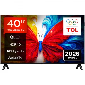 Televisor QLED TCL 40S5L 40 pulgadas, Full HD, 60 Hz, HDR10, Android TV, Dolby Audio, negro